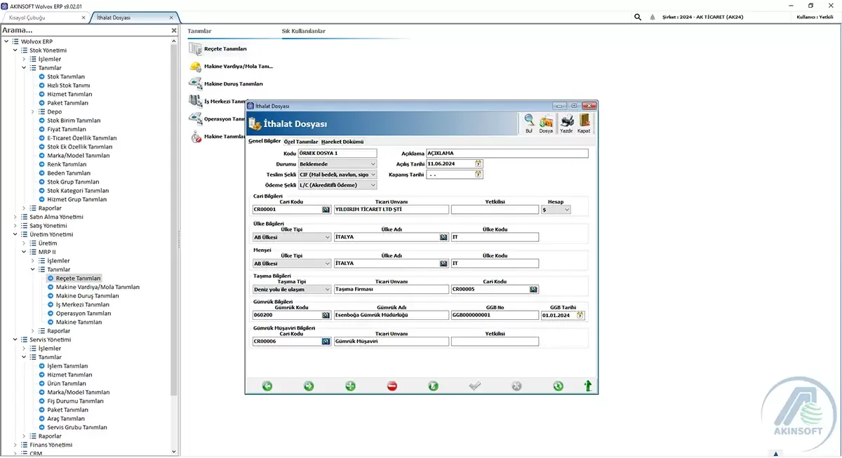 WOLVOX MRP · Program görünümü 4