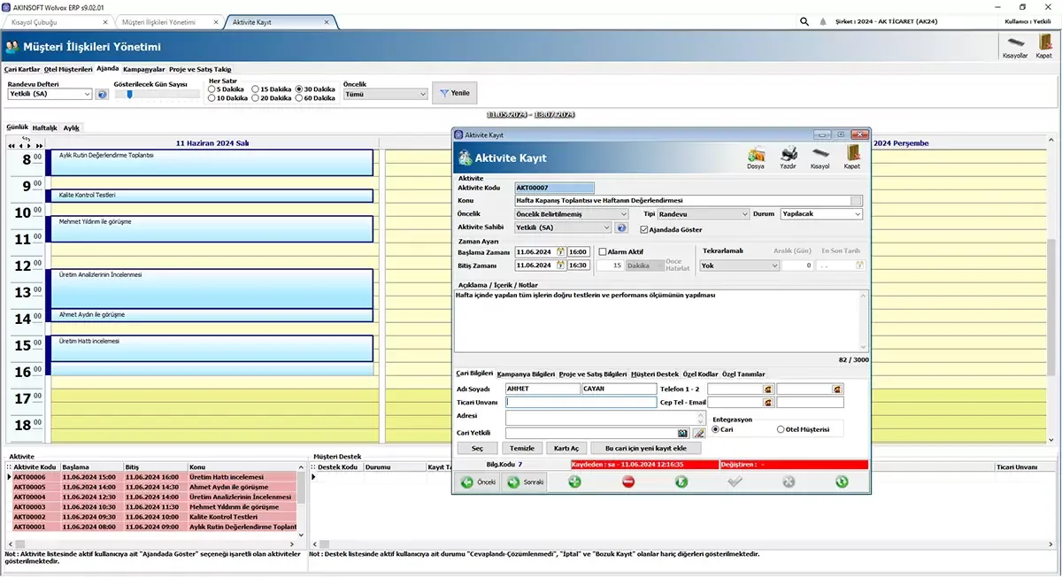 WOLVOX MRP · Program görünümü 2